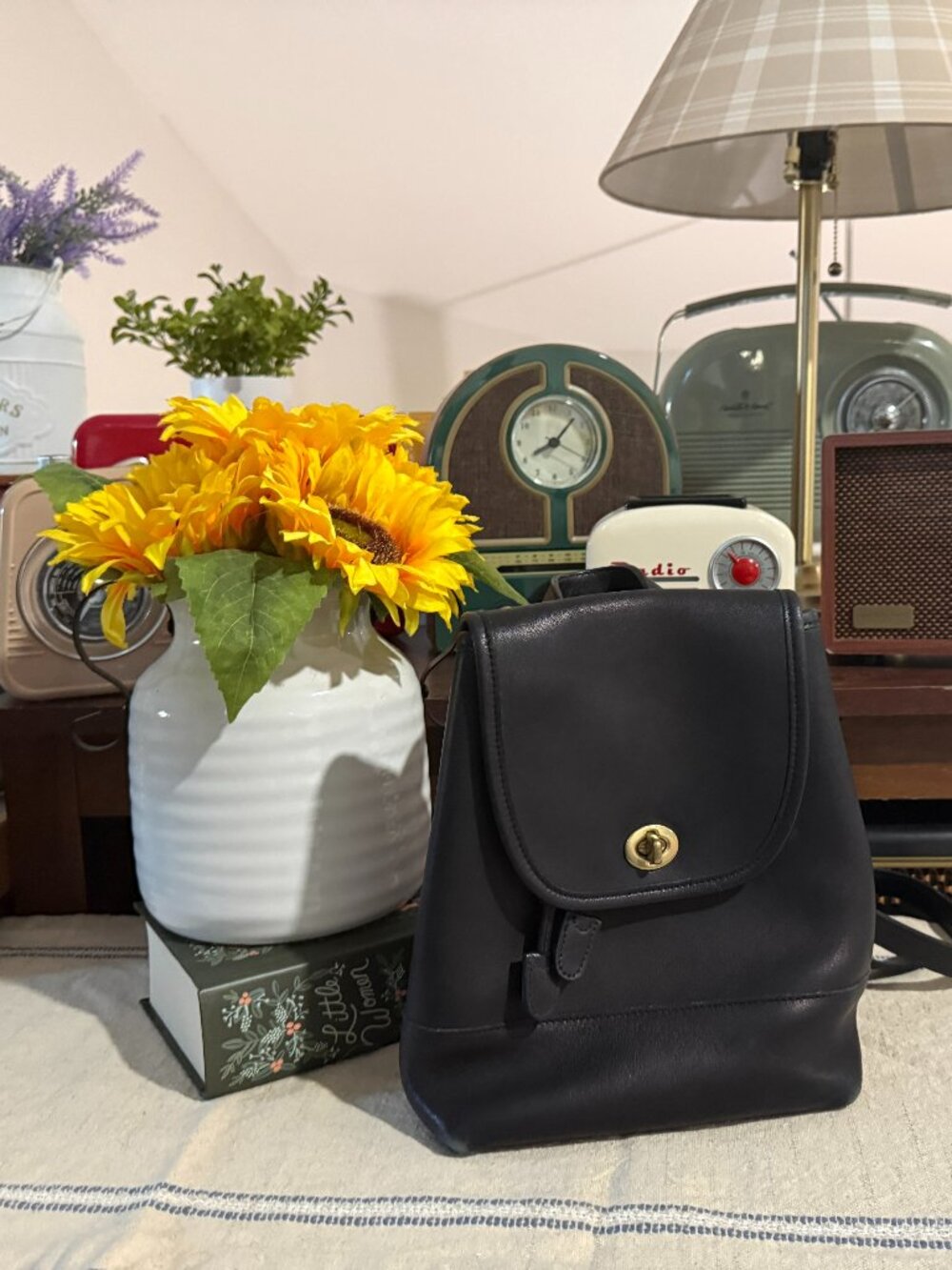 Vintage Coach Black Leather Mini Backpack | Turnlock | USA Made |Classic Daypack